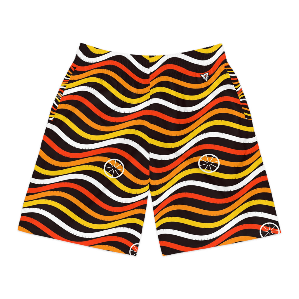 Cycling Solar Flare Wave Rider Men's Athletic Shorts with Pockets