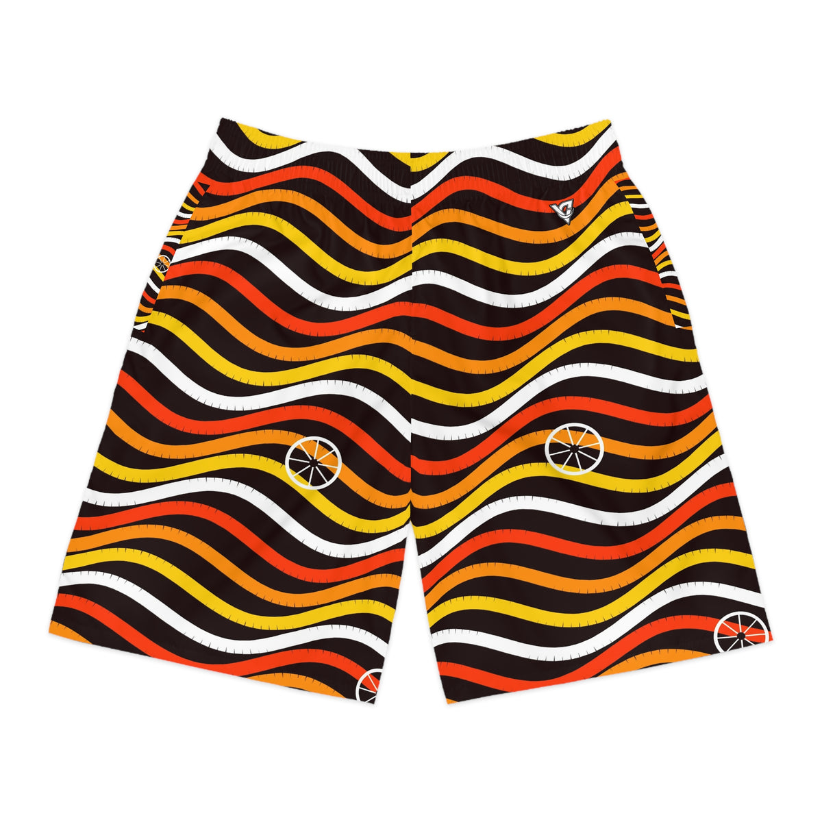 Cycling Solar Flare Wave Rider Men's Athletic Shorts with Pockets