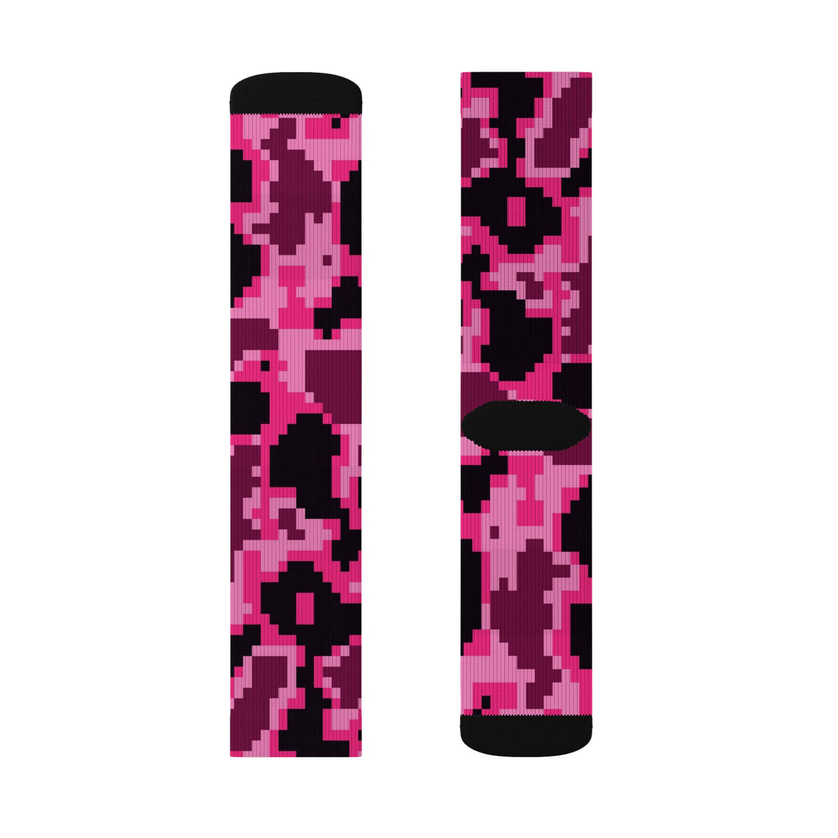 Hot Pink Digital Camo Athletic Crew Socks