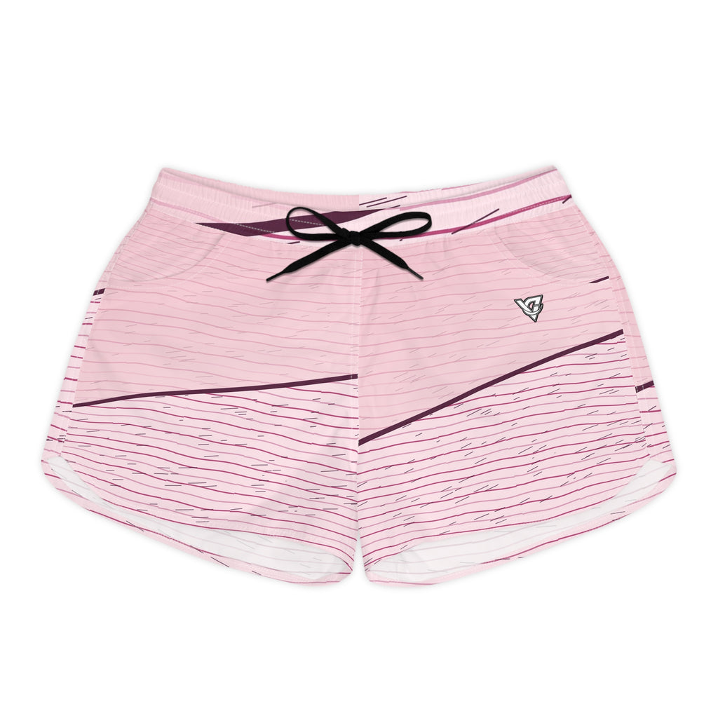 Running Blush Rose Pace Lanes Women's Athletic Shorts with Pockets