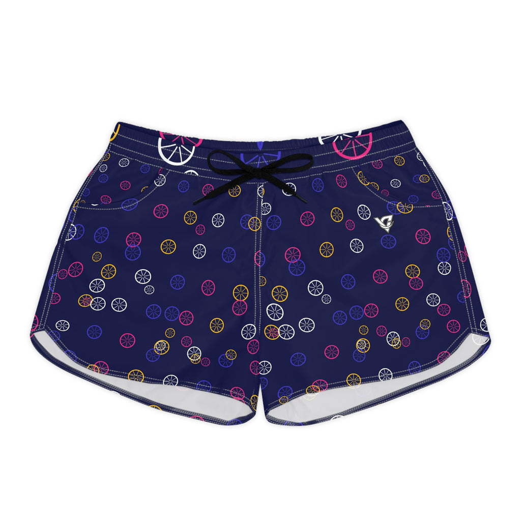 Cycling Royal Flame Icon Storm Women's Athletic Shorts with Pockets