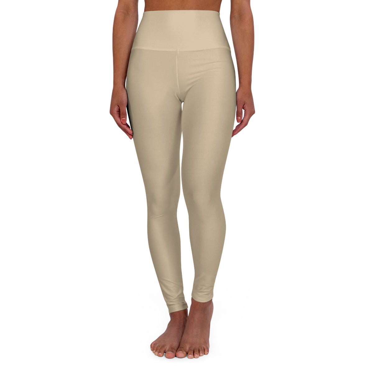 Sand Beige Essential High-Waisted Yoga Leggings
