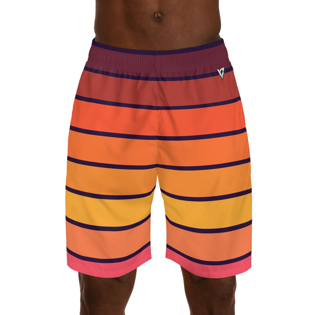 Men's Sunset Horizon Performance Jogger Athletic Shorts with Pockets
