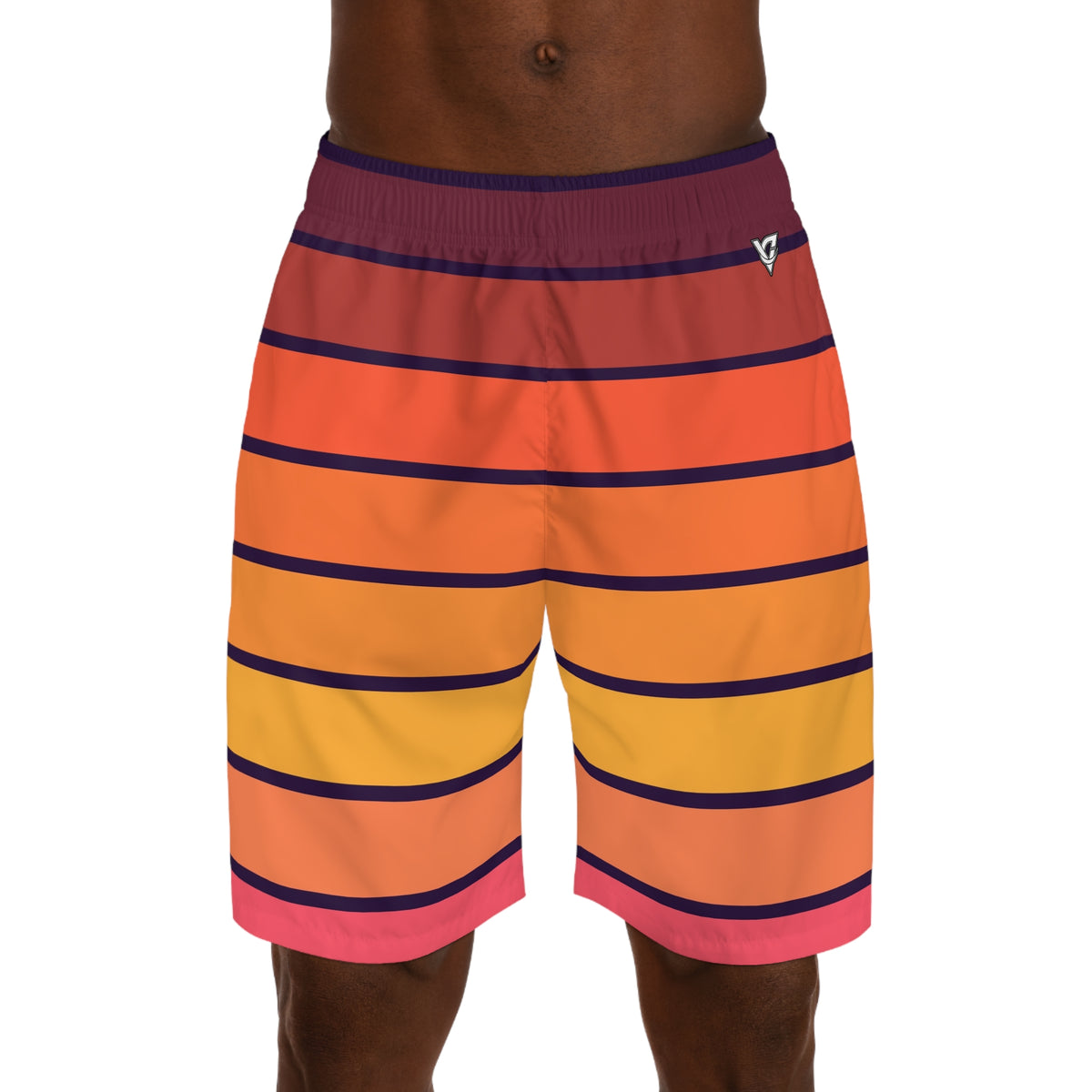 Men's Sunset Horizon Performance Jogger Athletic Shorts with Pockets