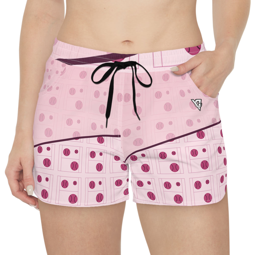 Tennis Blush Rose Baseline Seam Women's Athletic Shorts with Pockets
