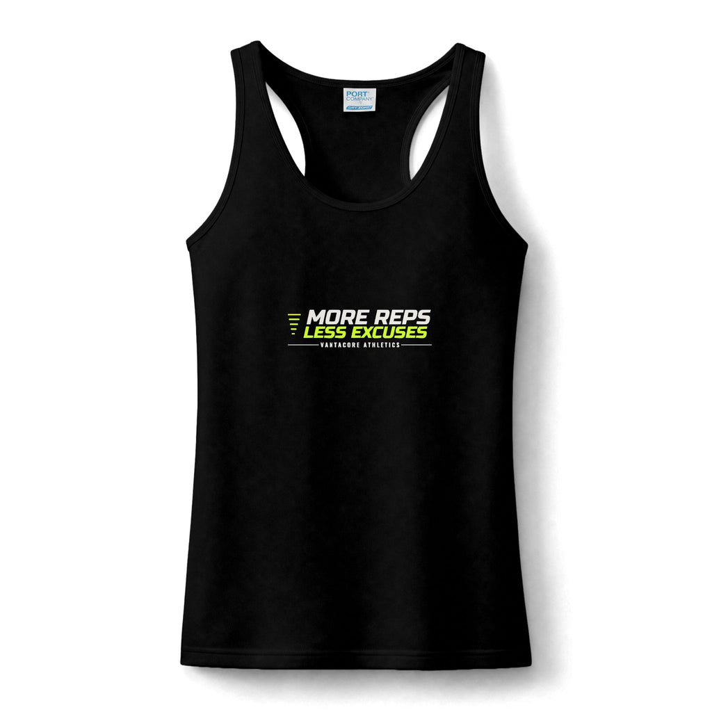 More Reps Less Excuses | Women's Performance Racerback Tank