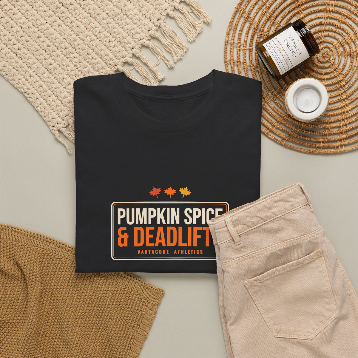 Pumpkin Spice & Deadlifts | Men's Graphic Gym T-Shirt