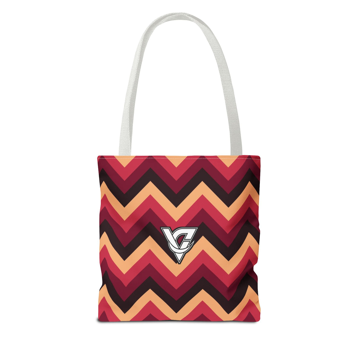 Cranberry Chevron Tote Bag — All-Over Print Gym & Everyday Tote