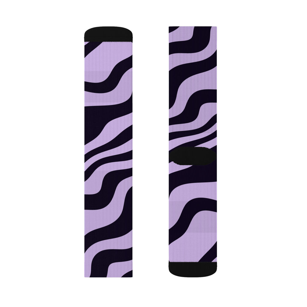 Grape Zebra Athletic Crew Socks