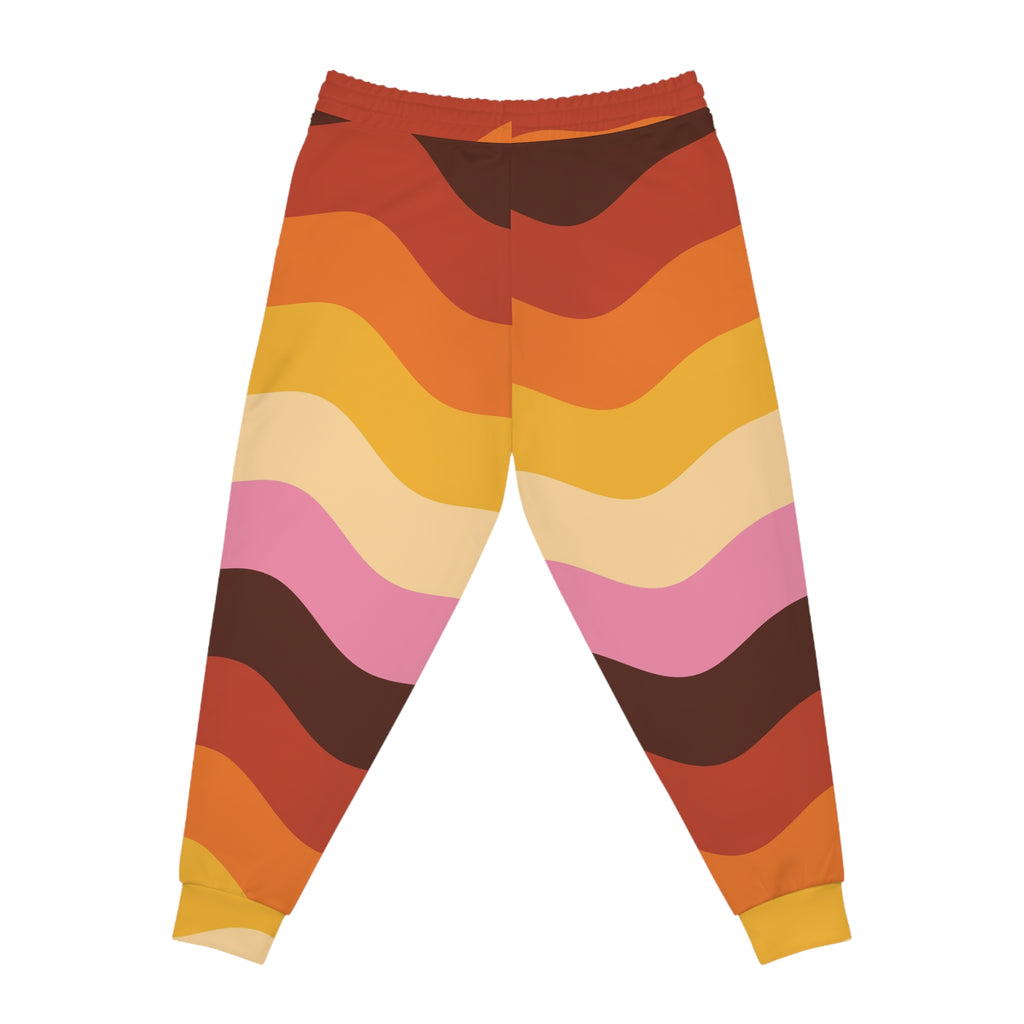 Women's Retro Waves Joggers – Colorful All-Over Print Athletic Jogger Pants