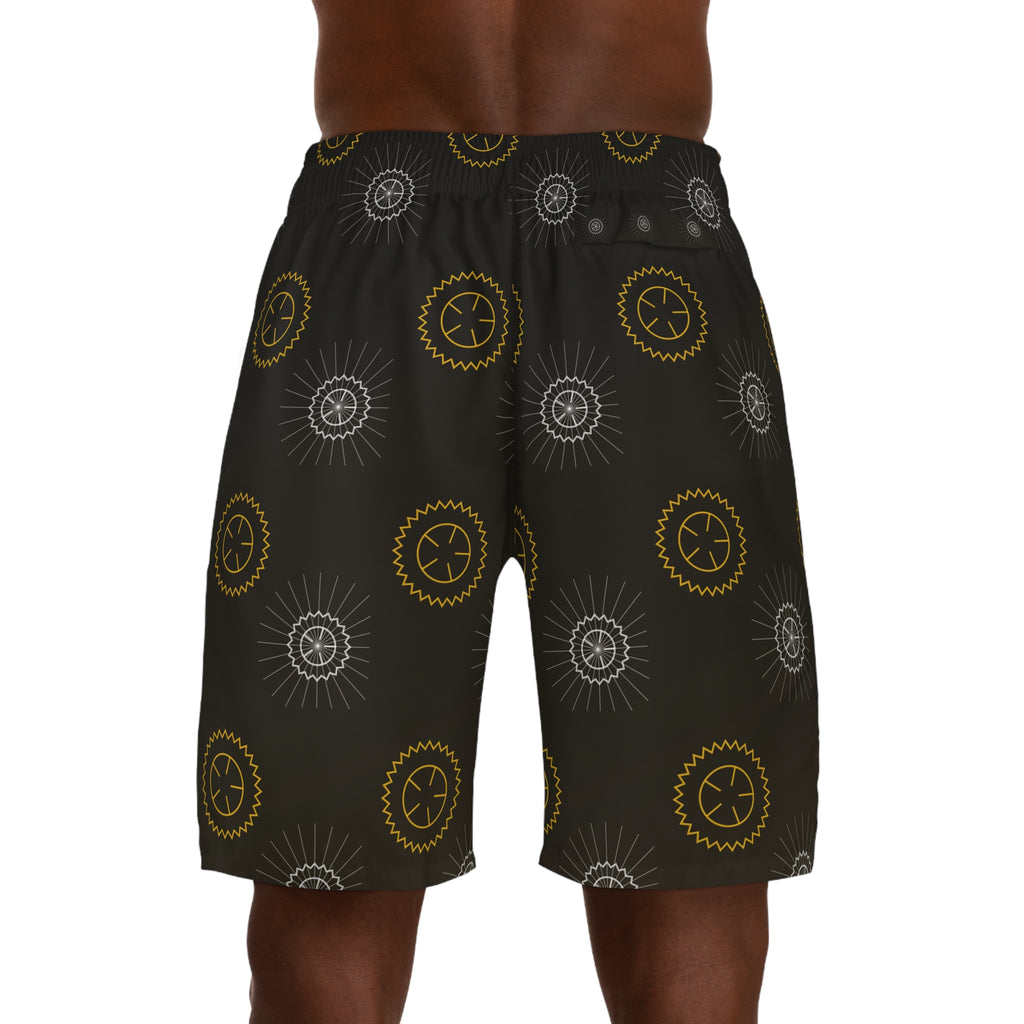 Cycling Gold Rush Chainring Men's Athletic Shorts with Pockets