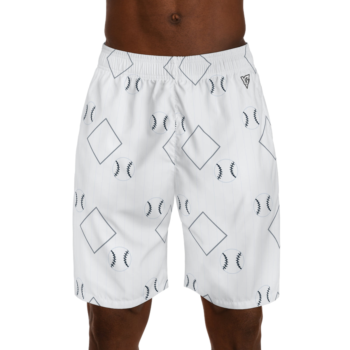Baseball & Softball Arctic White Diamond Stitch Men's Athletic Shorts with Pockets