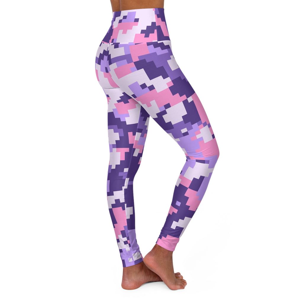 Lilac Digital Camo High-Waisted Yoga Leggings