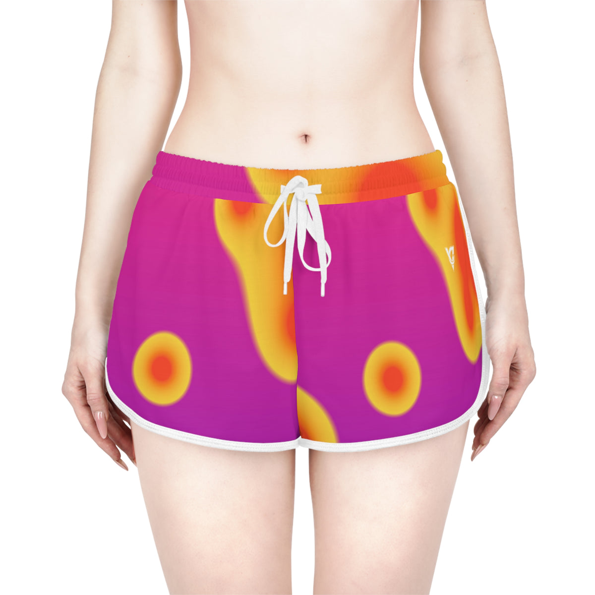 Women's Lava Lamp Relaxed Shorts – Colorful All-Over Print Running & Workout Shorts