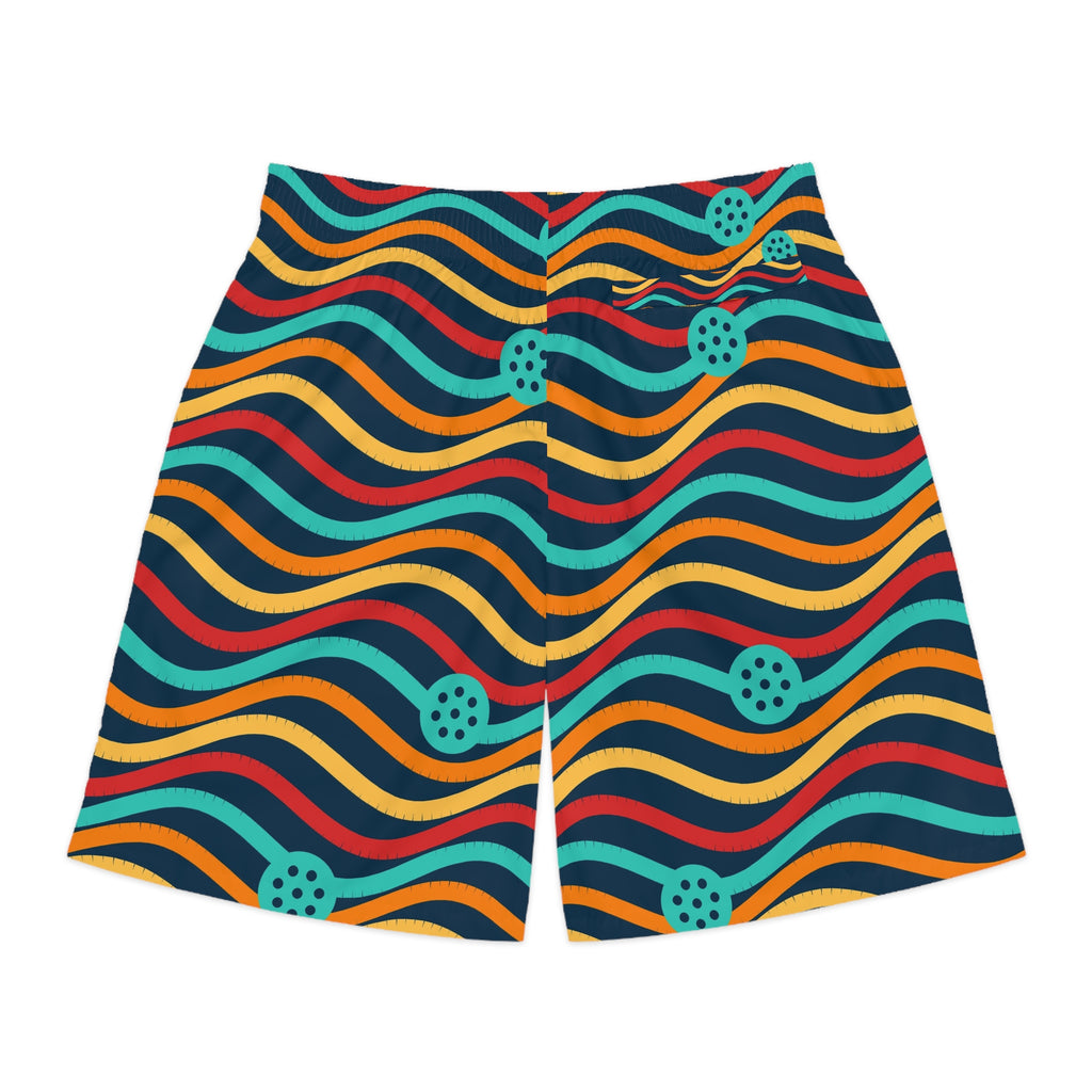 Pickleball Tropic Heat Wave Rider Men's Athletic Shorts with Pockets