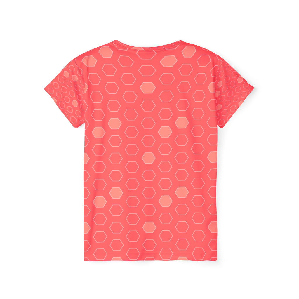 Soccer Hot Coral Hex Pitch Women's Sports Jersey