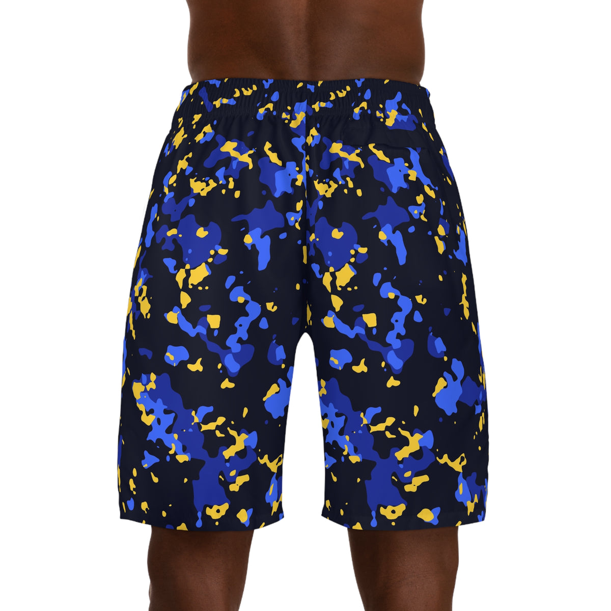 Men's Royal Splatter Performance Jogger Athletic Shorts with Pockets