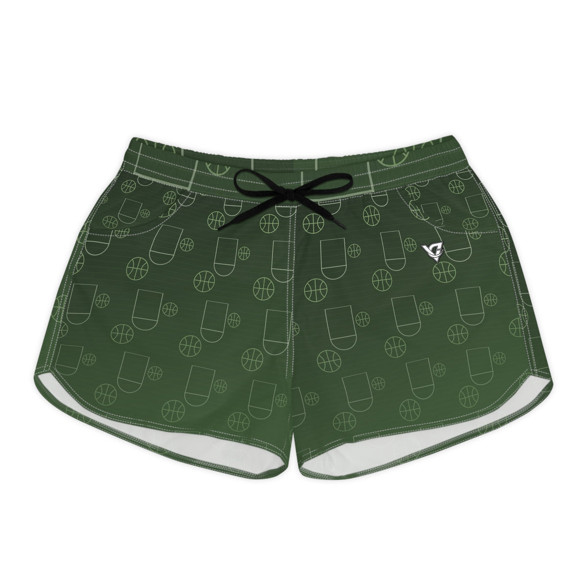Basketball Forest Camo Court Seam Women's Athletic Shorts with Pockets