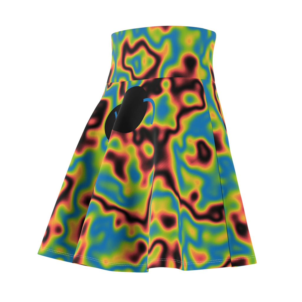 Tennis Rainbow Rally Marble Flow Women's Athletic Skater Skirt