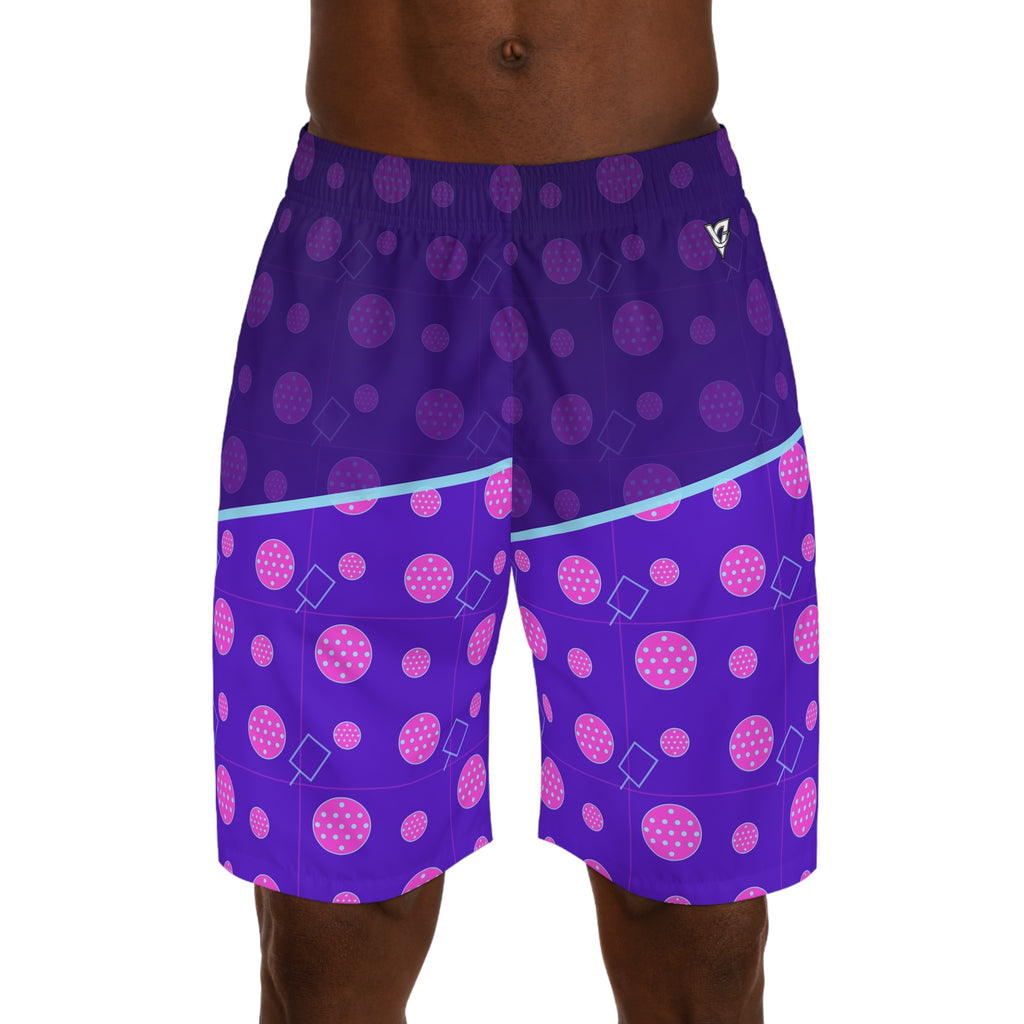Pickleball Ultra Violet Dink Dot Men's Athletic Shorts with Pockets