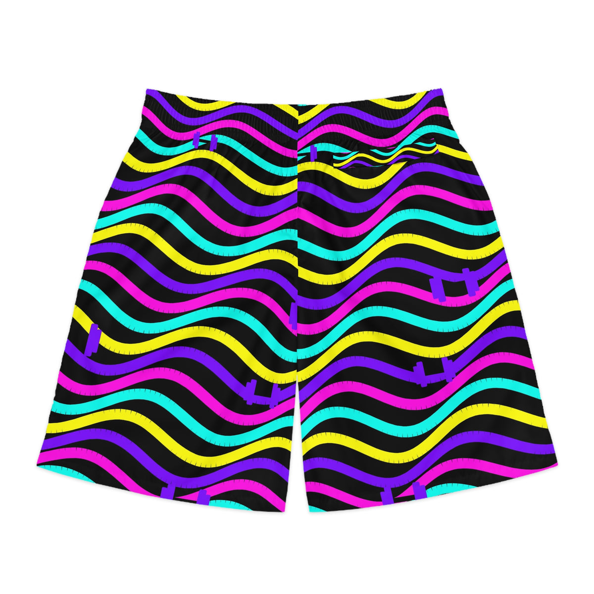 Training & Gym Midnight Neon Wave Rider Men's Athletic Shorts with Pockets