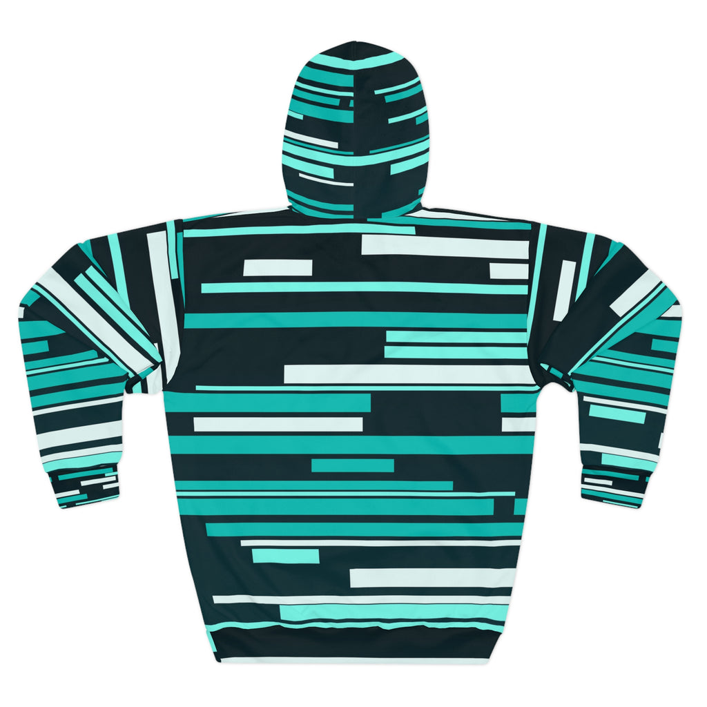 Teal Glitch Men's Pullover Hoodie