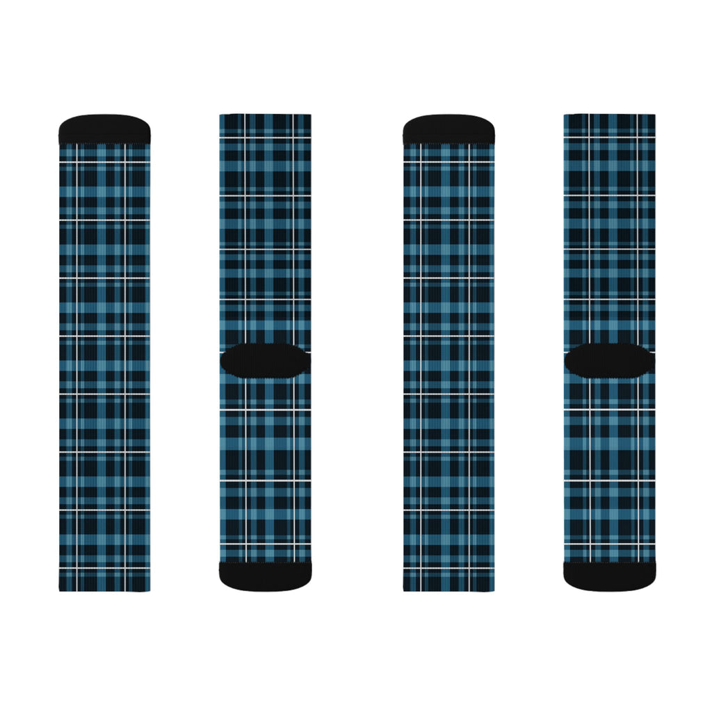 Glacier Plaid Athletic Crew Socks