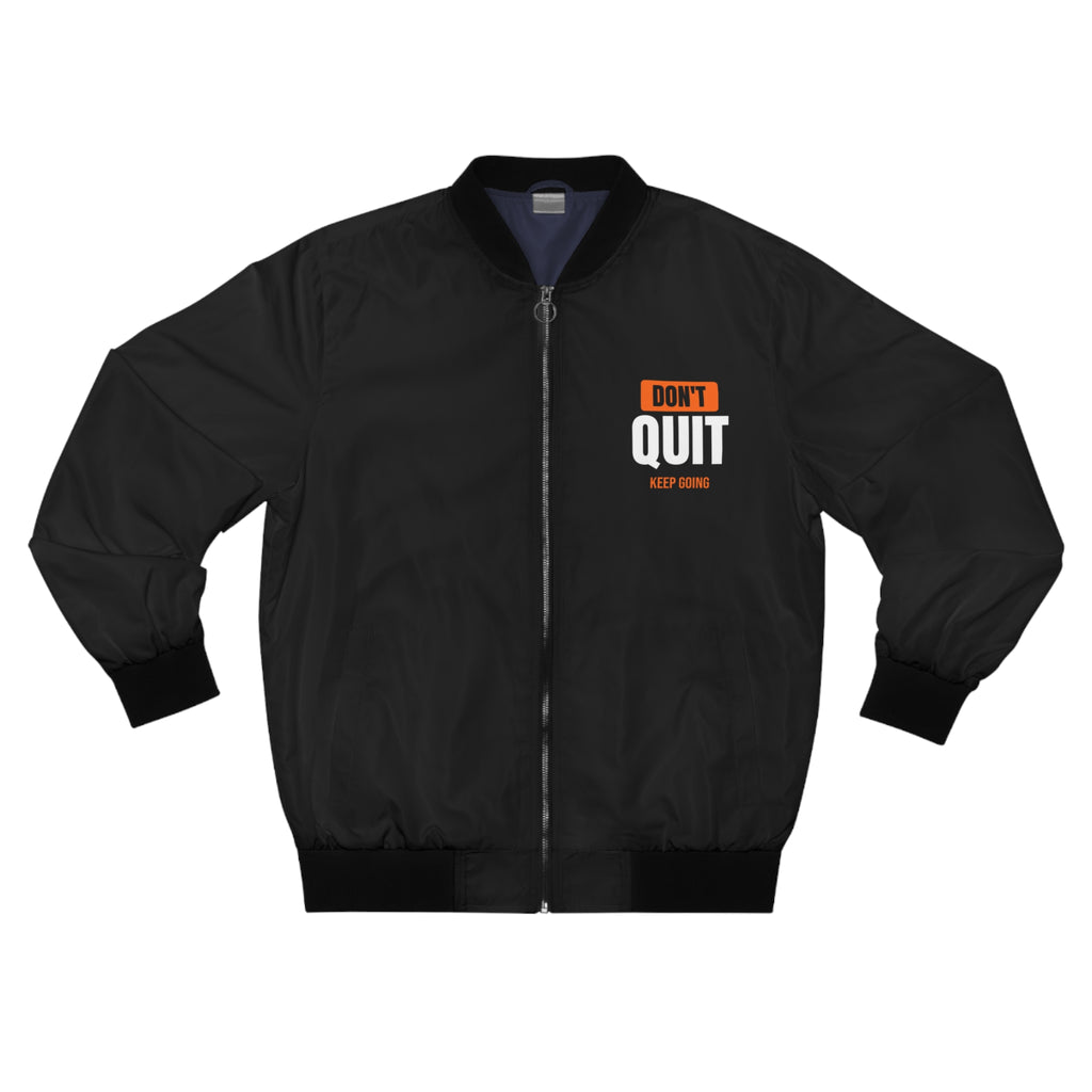 Men's Don't Quit Bomber Jacket – Black Motivational Gym Jacket