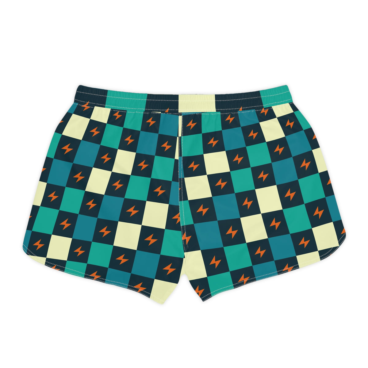 Running Peacock Checker Drive Women's Athletic Shorts with Pockets