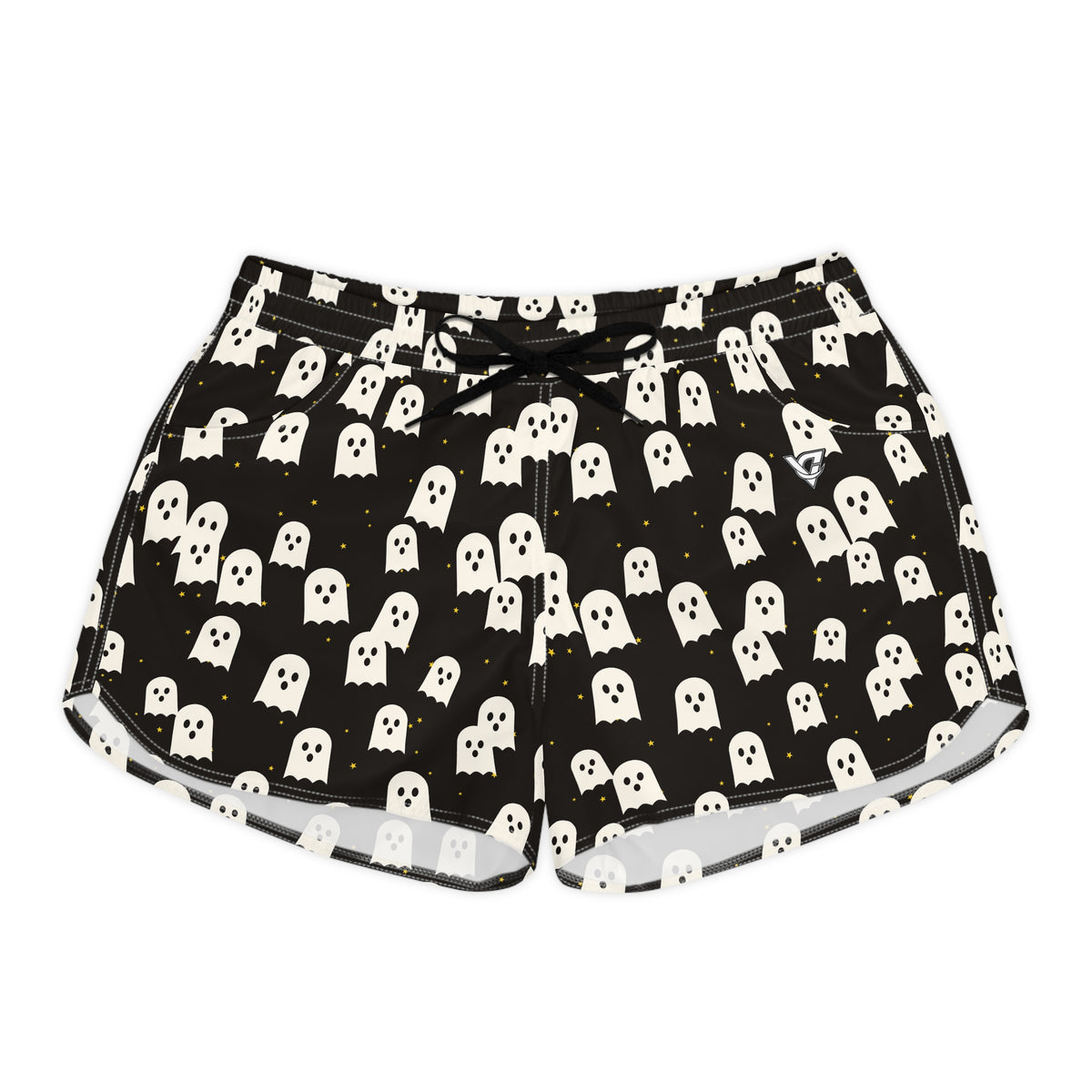 Women's Multipurpose Athletic Shorts with Pockets | Halloween Candy Corn Ghost Parade
