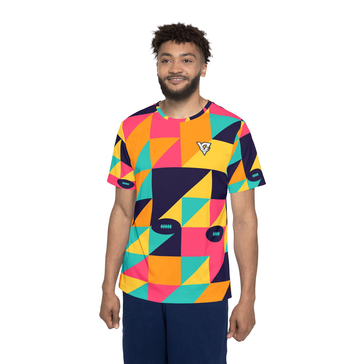 Football Electric Mango Prism Block Men's Sports Jersey