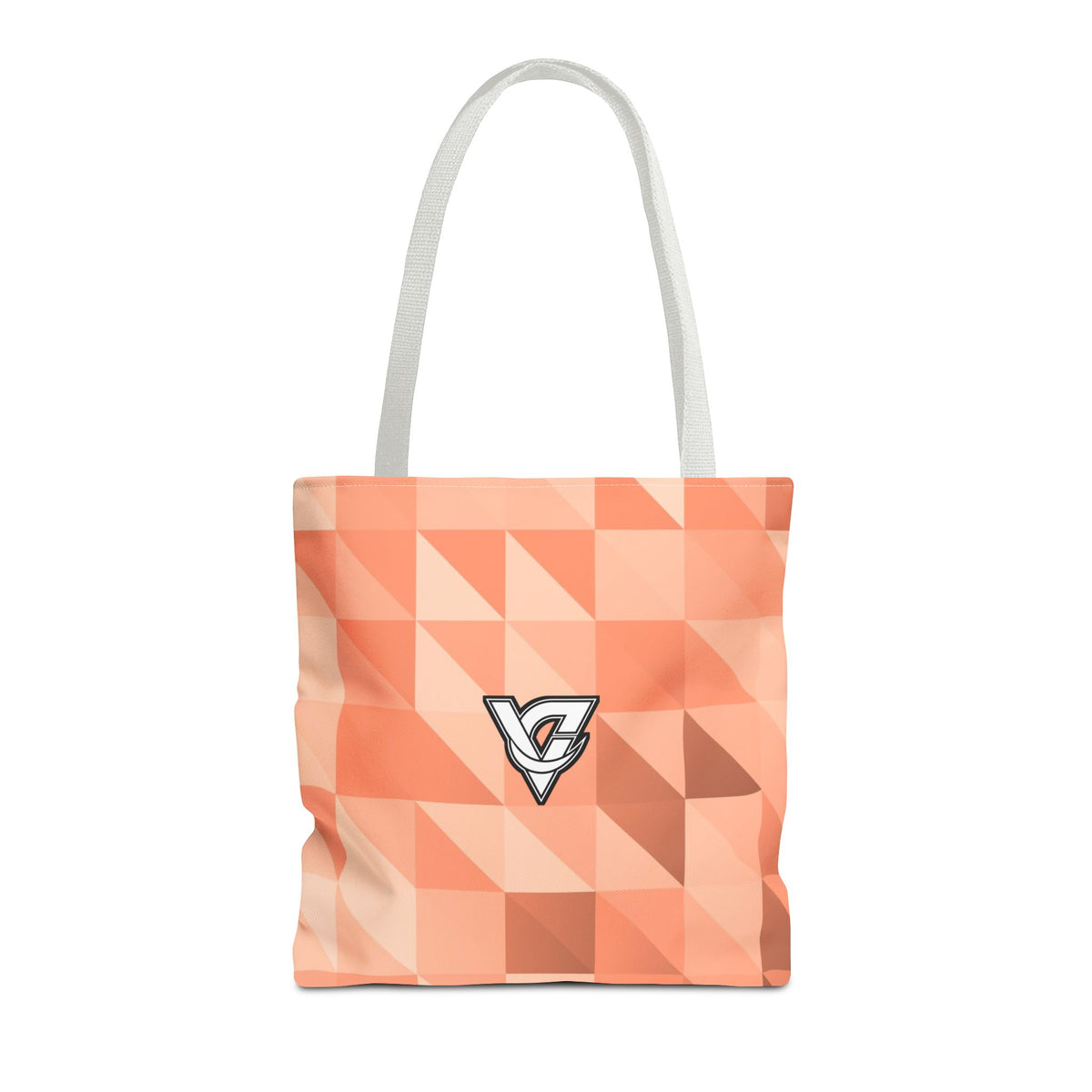 Peach Low-Poly Tote Bag — All-Over Print Gym & Everyday Tote