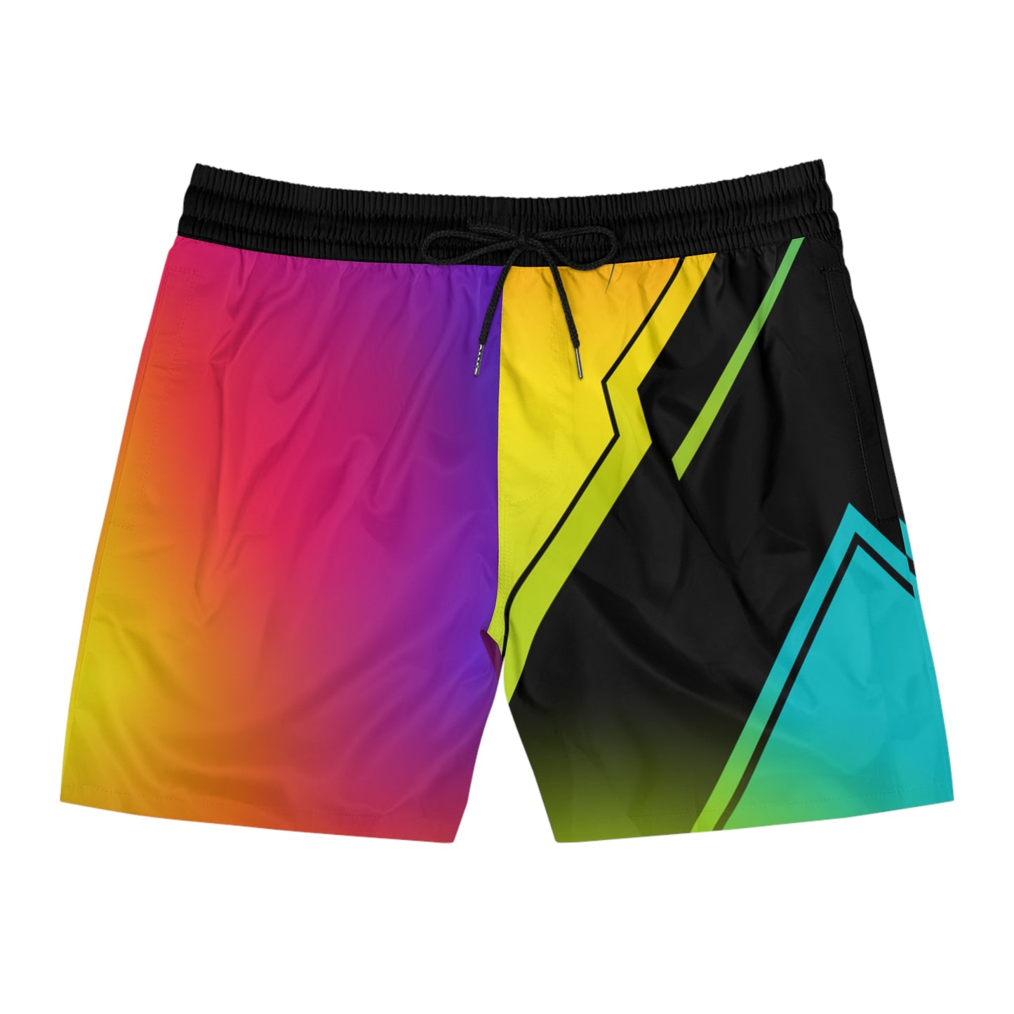 Vibrant Gradient Geometric Jogger Shorts - No Pockets
