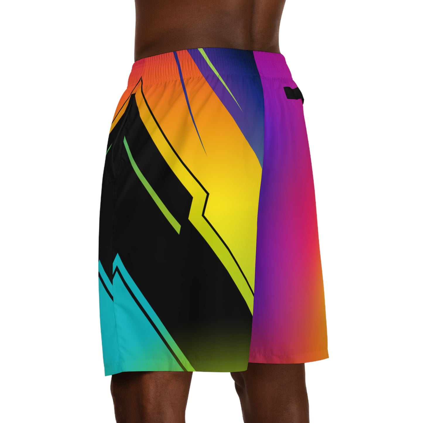 Vibrant Gradient Geometric Jogger Shorts