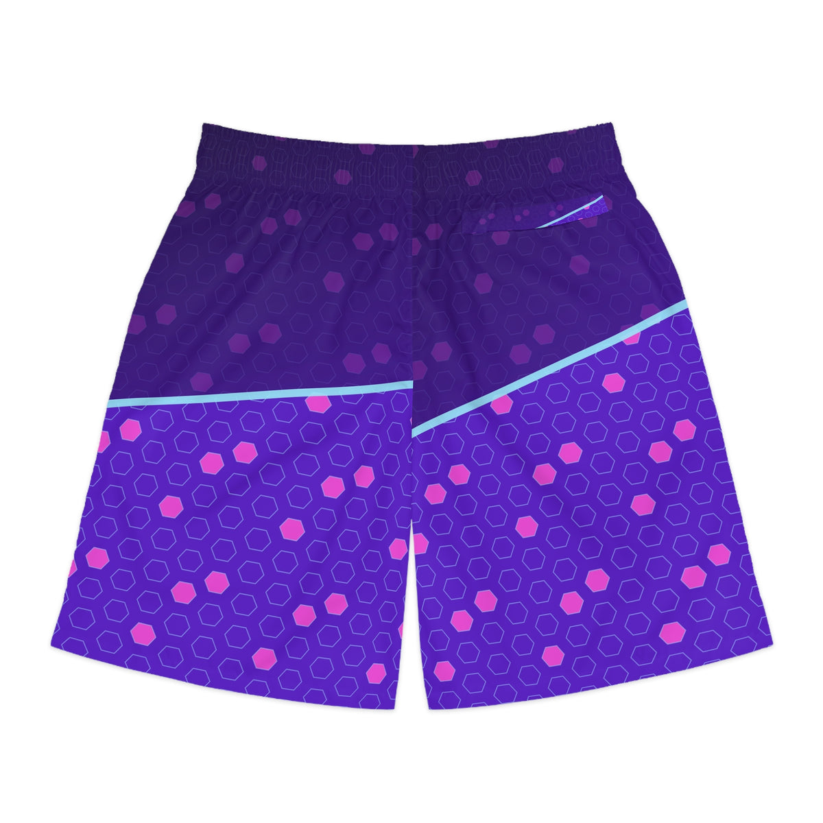 Soccer Ultra Violet Hex Pitch Men's Athletic Shorts with Pockets