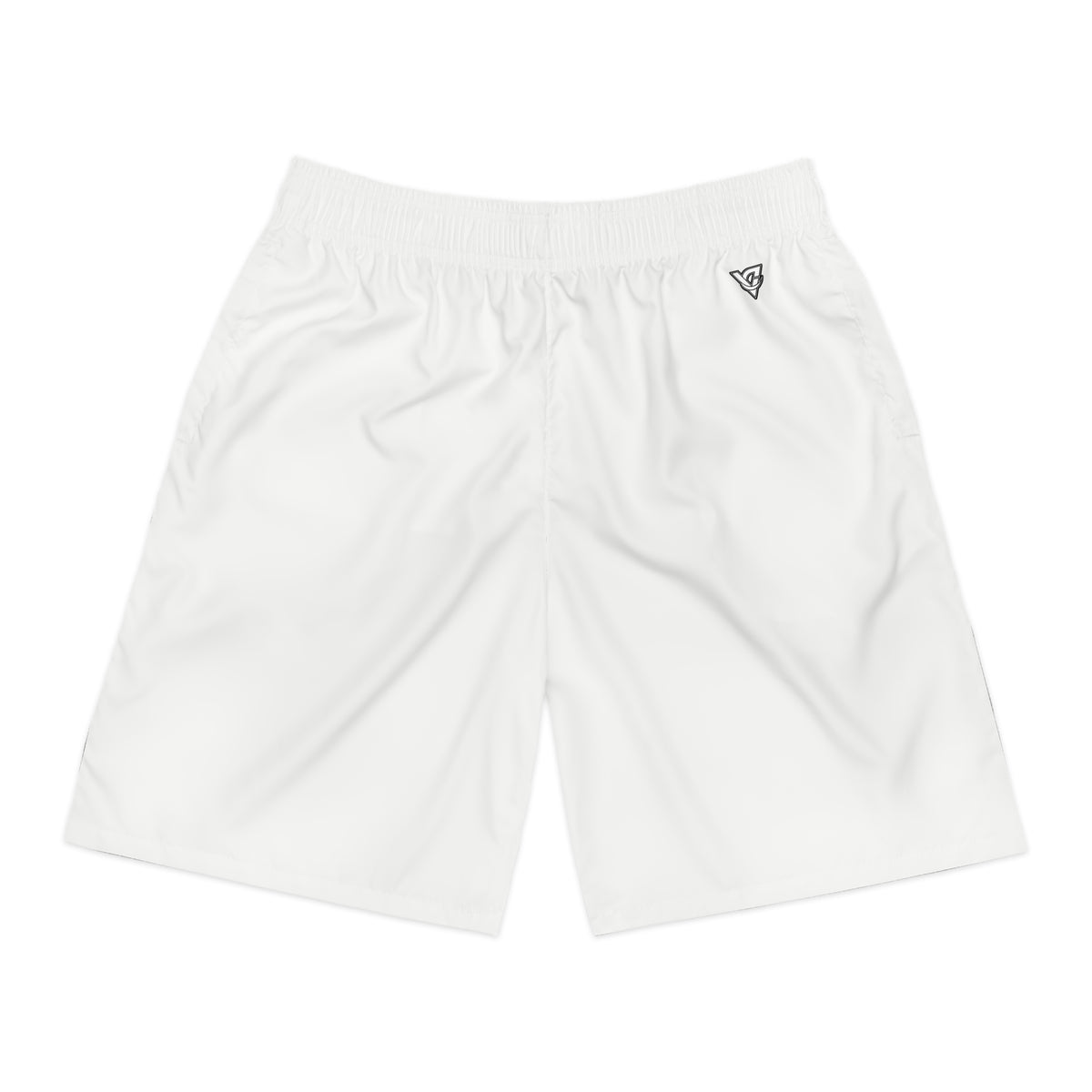 Vantacore Solid White Men's Athletic Shorts with Pockets