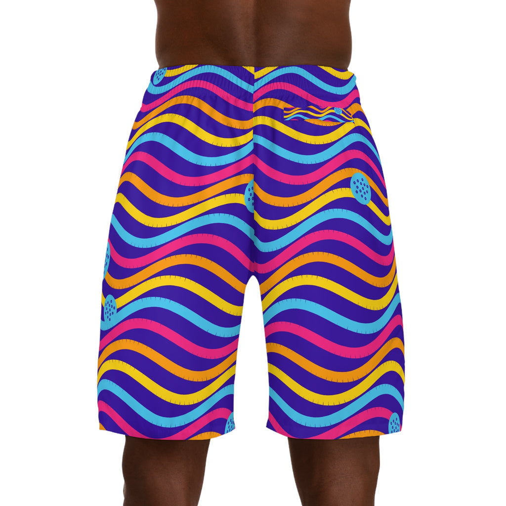 Golf Sunrise Punch Wave Rider Men's Athletic Shorts with Pockets