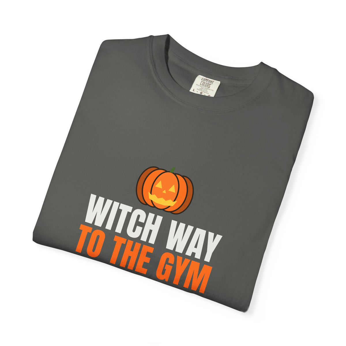 Witch Way To The Gym | Women's Halloween Garment-Dyed Graphic Tee