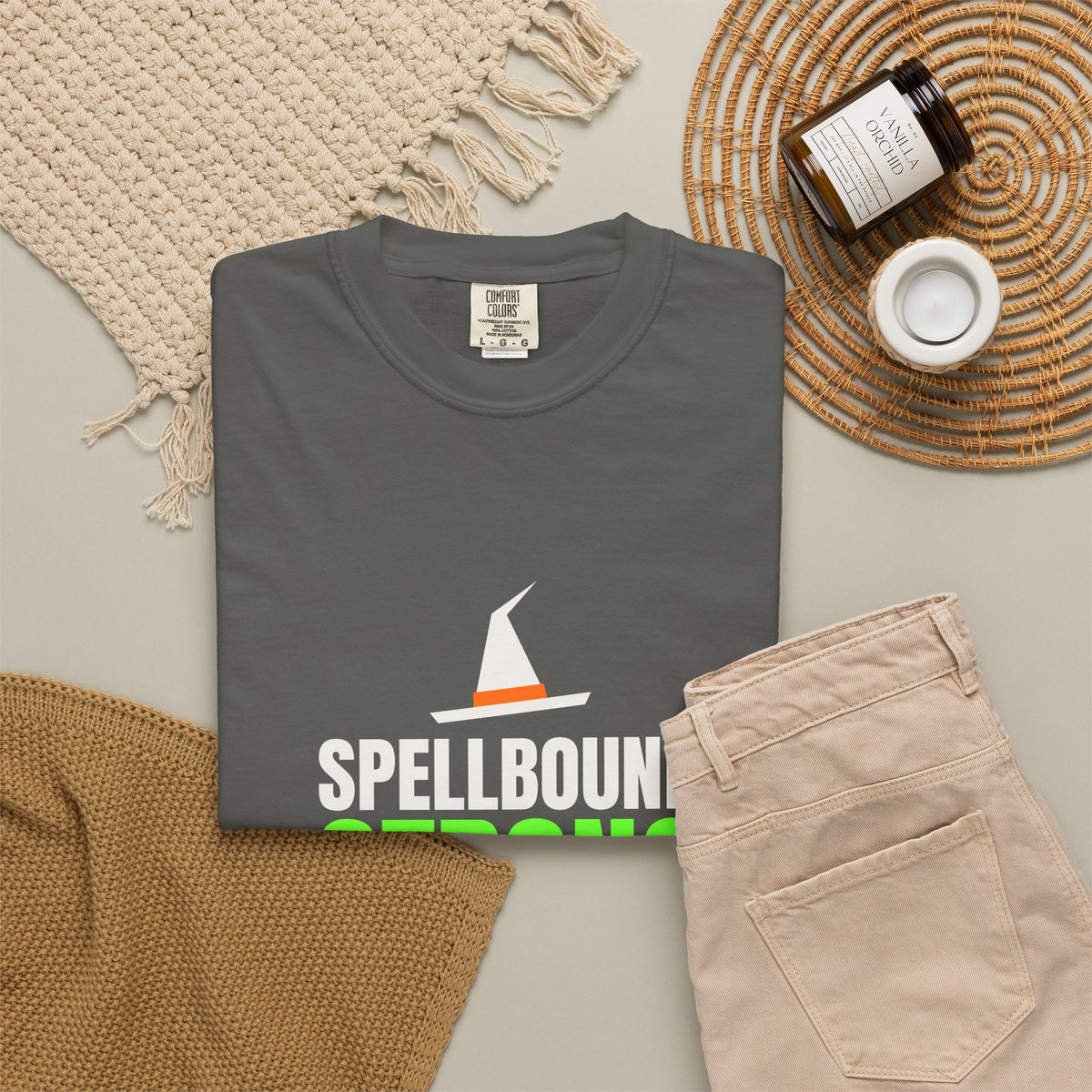 Spellbound Strong | Women's Halloween Garment-Dyed Graphic Tee