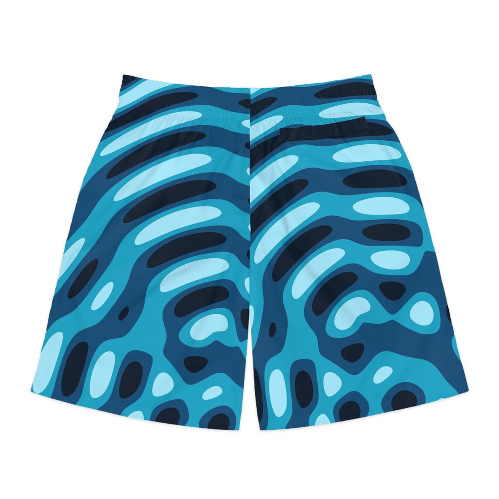 Men's Ocean Ripple Performance Jogger Athletic Shorts with Pockets