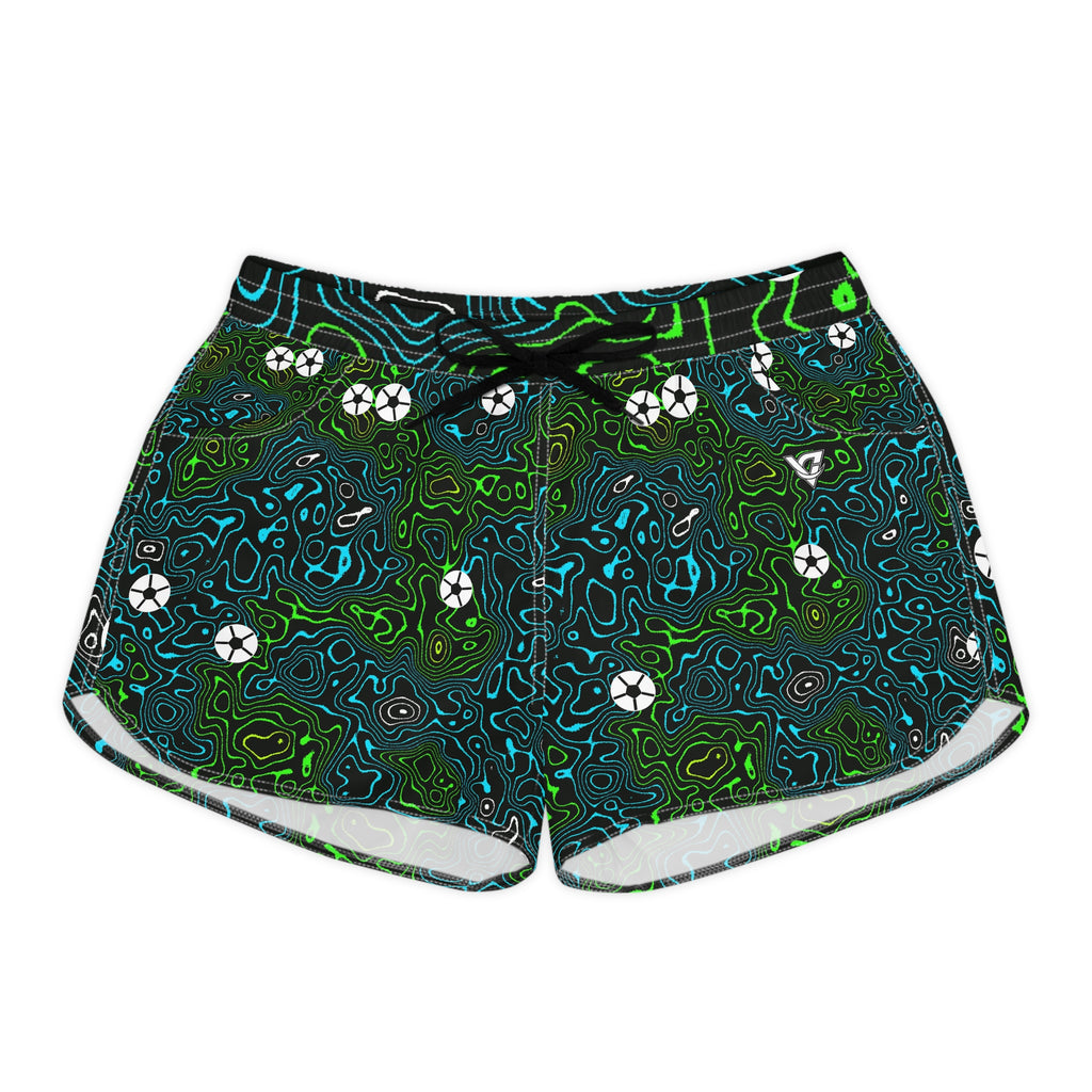 Soccer Lime Riot Topo Trail Women's Athletic Shorts with Pockets