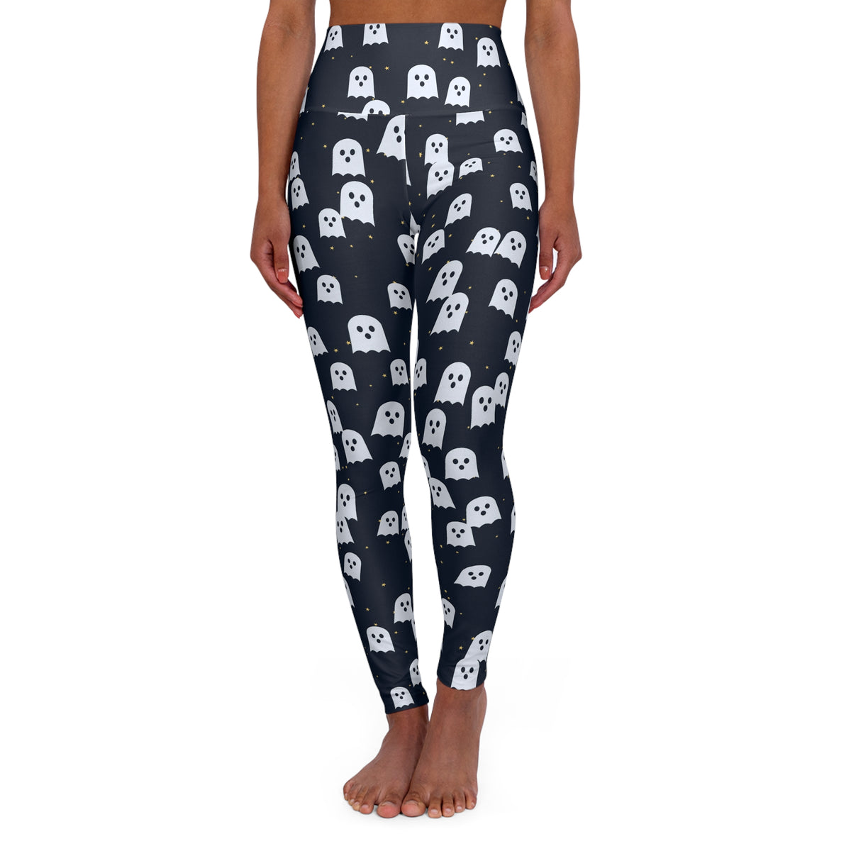 Halloween Ghostly Night Ghost Parade High-Waisted Yoga Leggings (AOP)