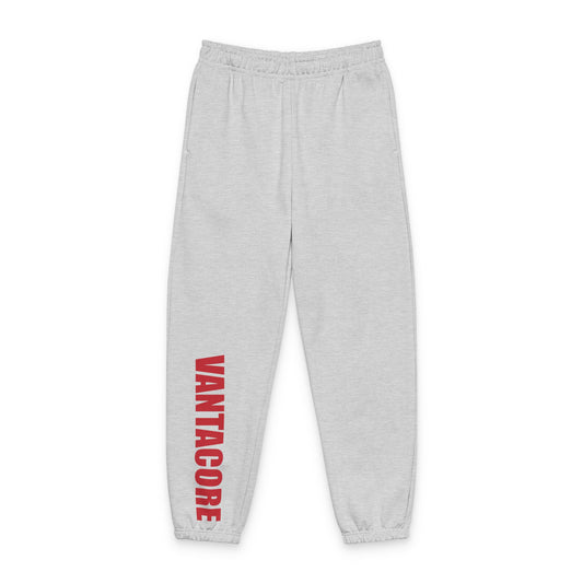 Vantacore Logo Sweatpants — Minimal Vertical Red Graphic Joggers
