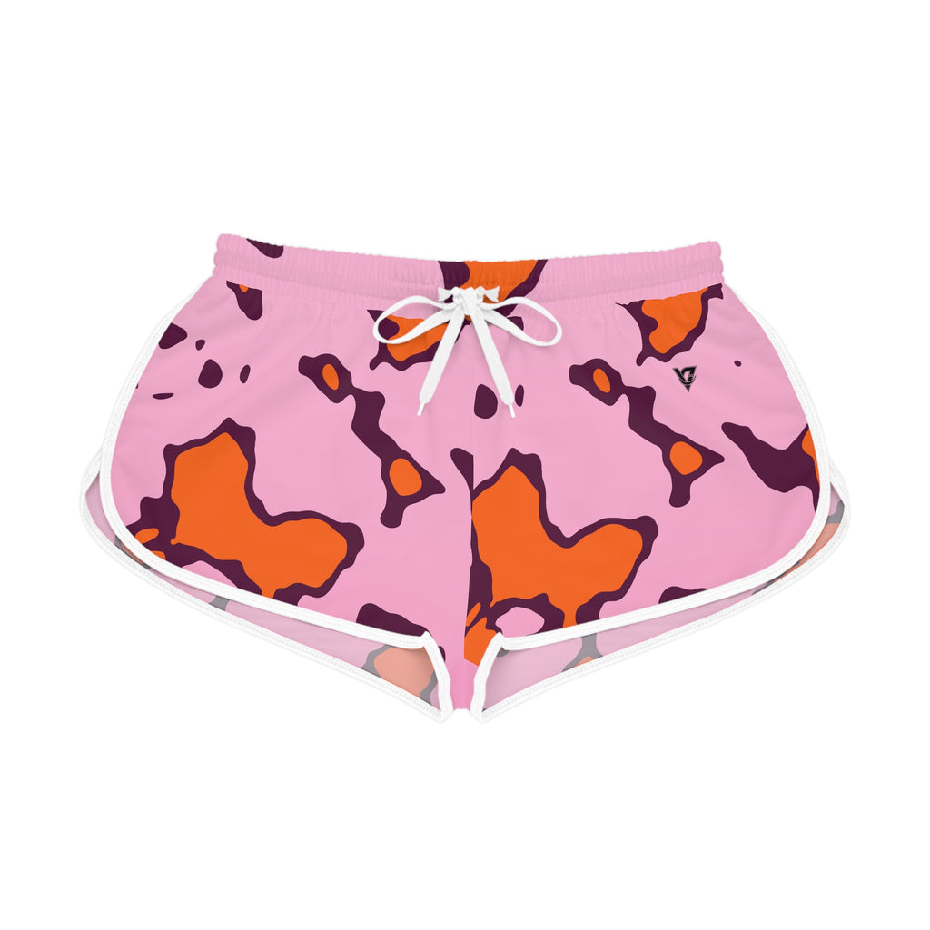 Women's Tangerine Spots Relaxed Shorts – Colorful All-Over Print Running & Workout Shorts