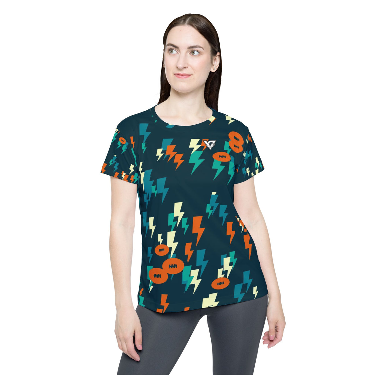 Football Peacock Bolt Strike Women's Sports Jersey