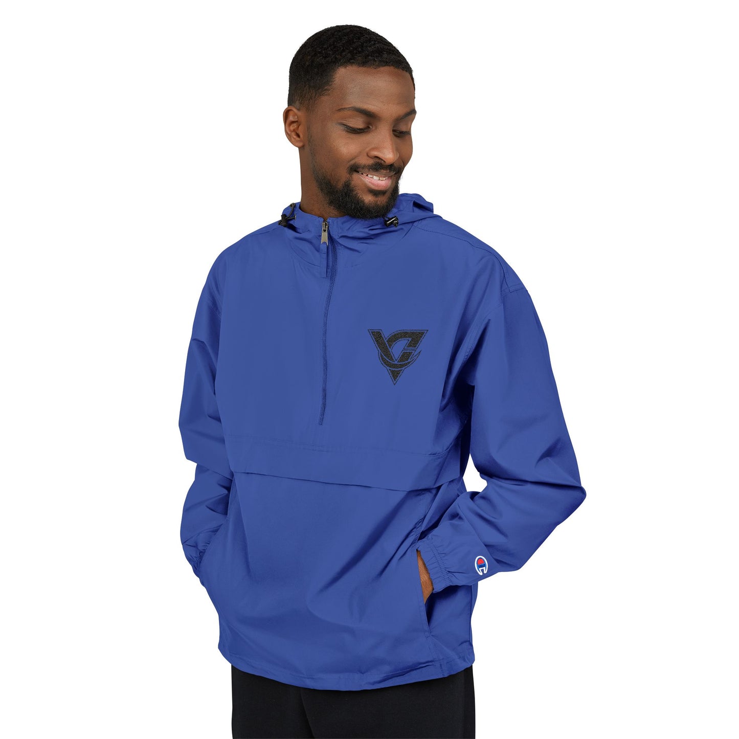 Packable Anorak Jacket — Lightweight Orange Windbreaker with Subtle Chest Logo