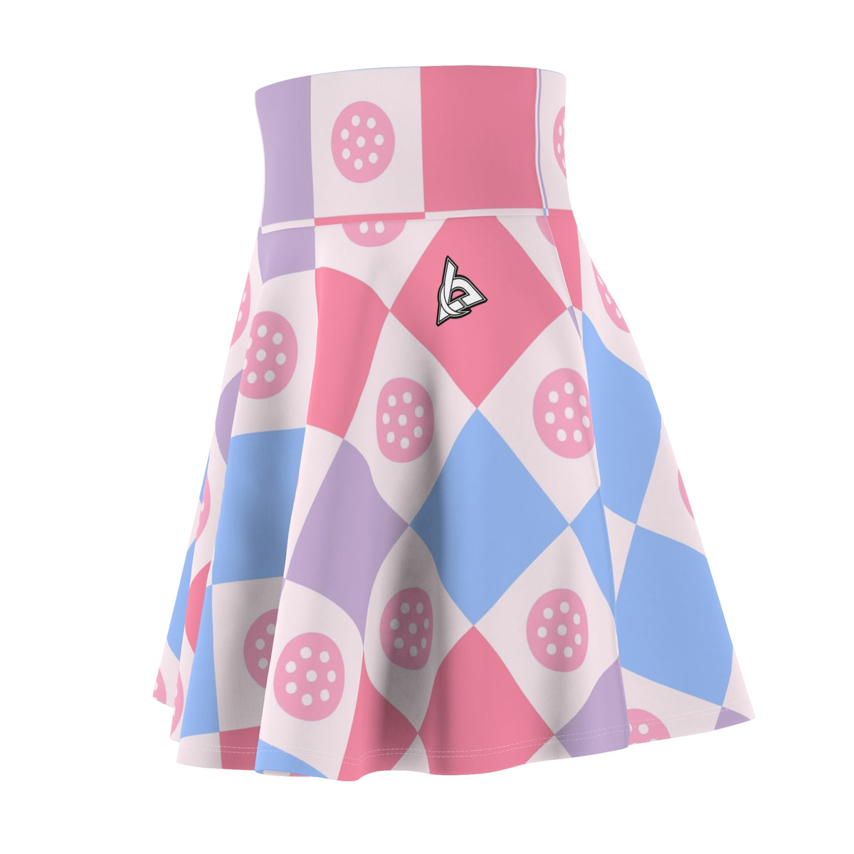 Pickleball Cotton Candy Checker Drive Women's Athletic Skater Skirt