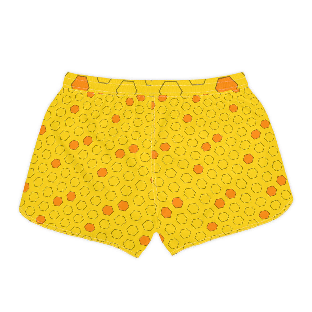 Soccer Neon Citrus Hex Pitch Women's Athletic Shorts with Pockets