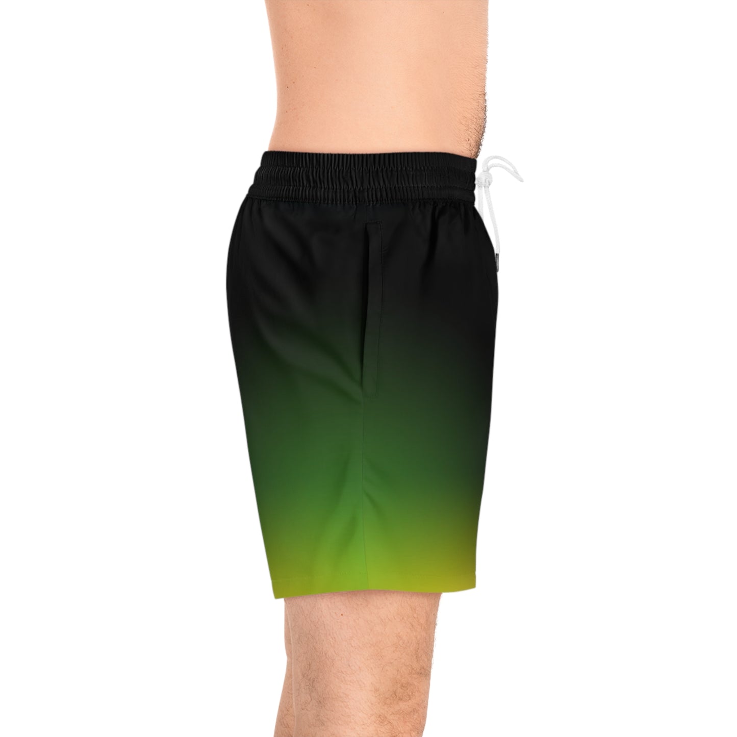 Men's Board Shorts – Bold Gradient Surf Trunks with Orange & Yellow Chevron Accent - No Pockets