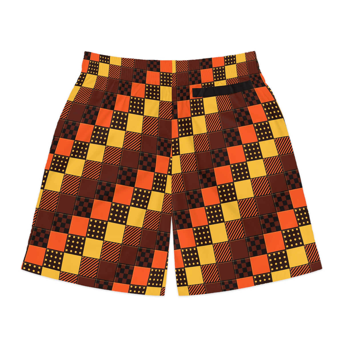 Men's Bonfire Patchwork Performance Jogger Athletic Shorts with Pockets